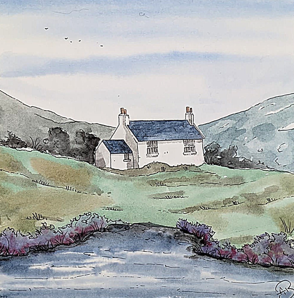Valley Cottage Watercolour